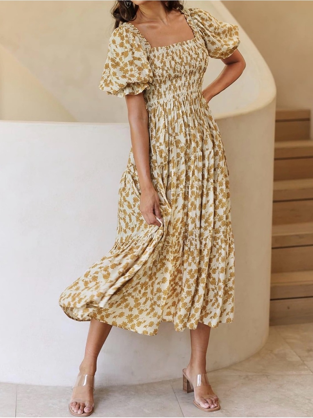 Boho Floral Ruffle Maxi Dress - Picture 1 of 4